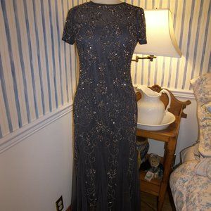 Anthropologie Adrianna Papell Floral Beaded Maxi